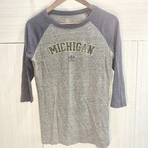 3/$20 Adidas 3/4 sleeve University of Michigan Raglan (baseball) Tee